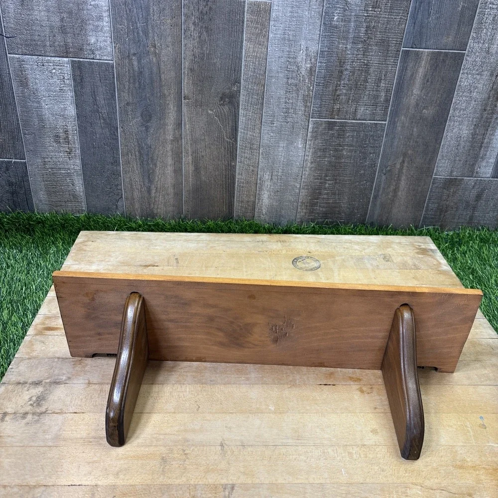 Vintage Wood Wall Shelf Display Plate Ledge Curved Brackets Rustic Decor